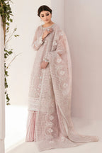 3 Piece Embroidered Chiffon Bridal Dress - Unstitched