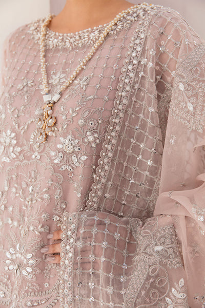 3 Piece Embroidered Chiffon Bridal Dress - Unstitched