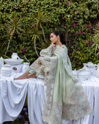 03-Piece Lawn Suit With Chikankari Embroidery - Unstitched