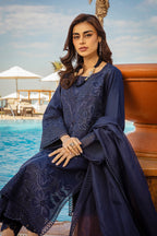 3 Piece Embroidered Chikankari Suit - Unstitched