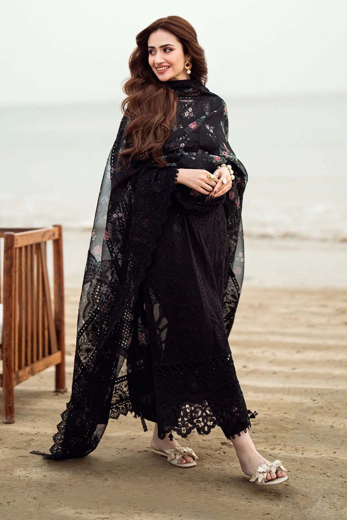 3 Piece Embroidered Chikankari Suit - Unstitched
