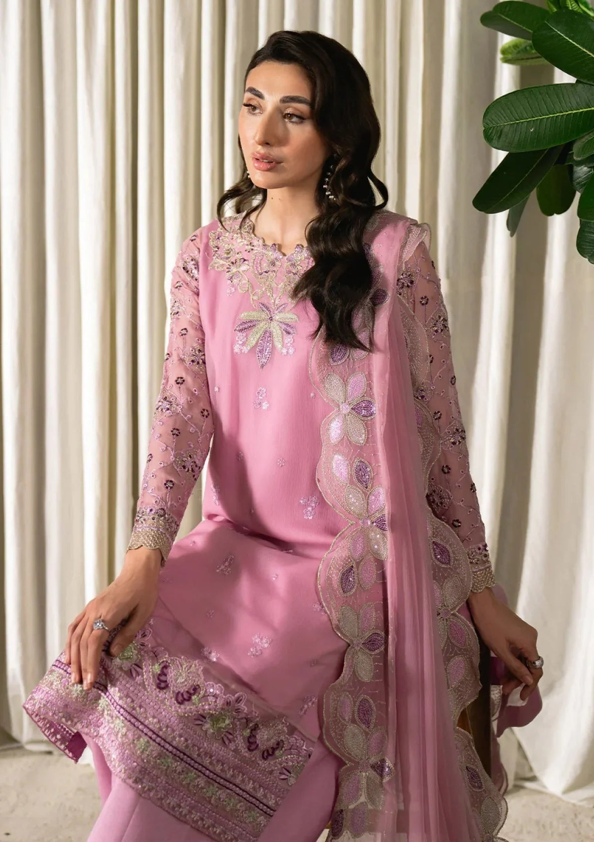 03-Piece Chiffon Suit - Unstitched