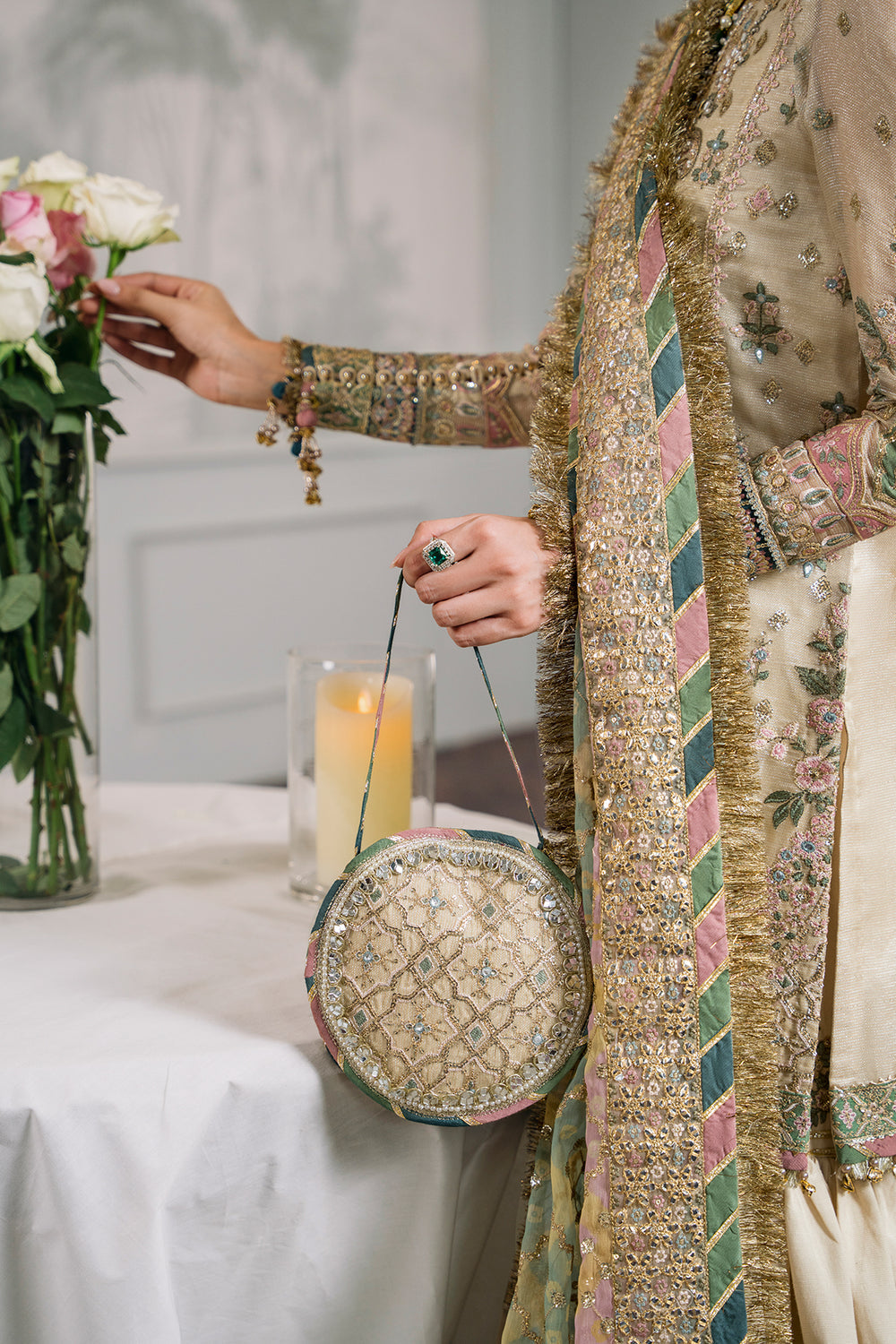 3 Piece Luxury Embroidered Suit - Unstitched
