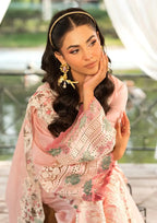 03-Piece Soft Lawn With Schiffli Embroidery Suit - Unstitched