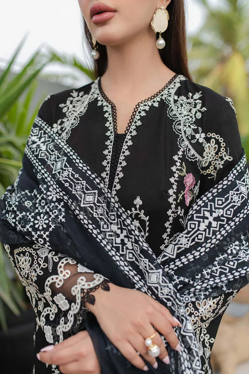 03-Piece Lawn Suit With Embroidery - Unstitched