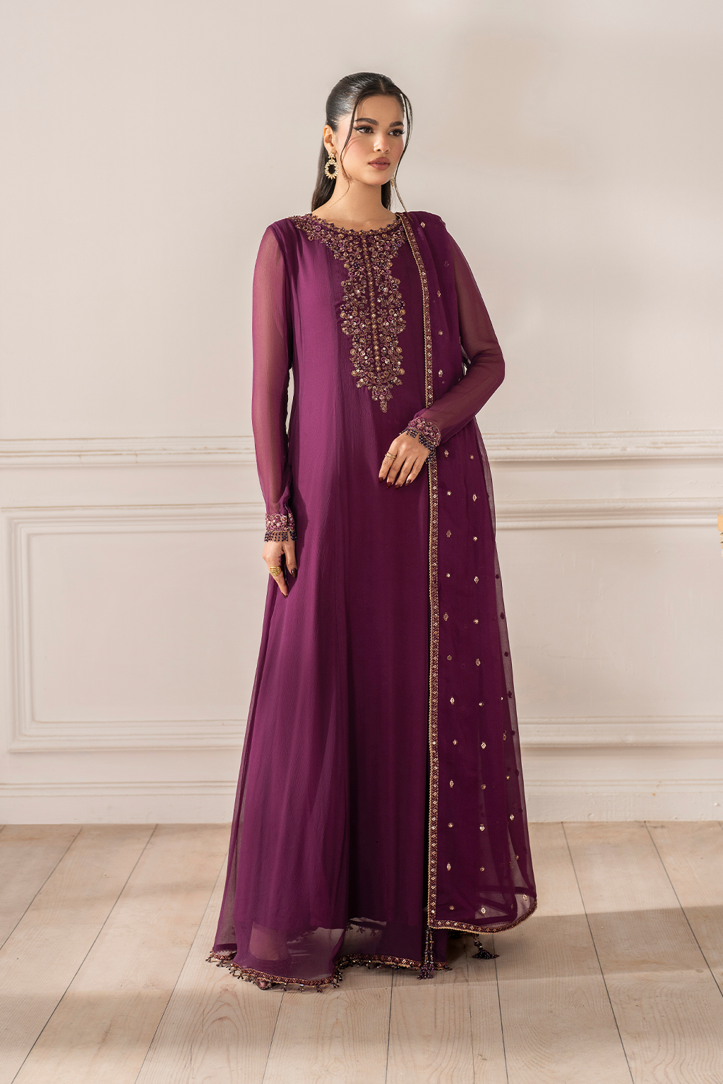 3 Piece Chiffon Suit - Unstitched