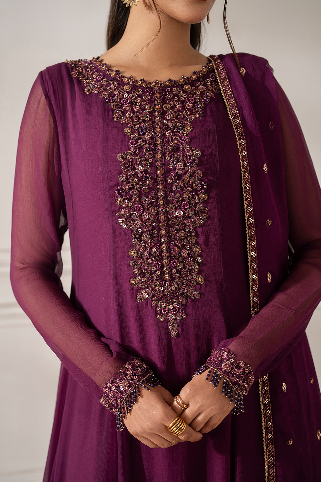 3 Piece Chiffon Suit - Unstitched