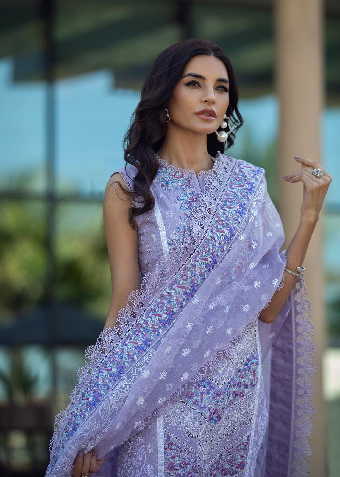 3 Piece Lavender Lawn Suit - Unstitched