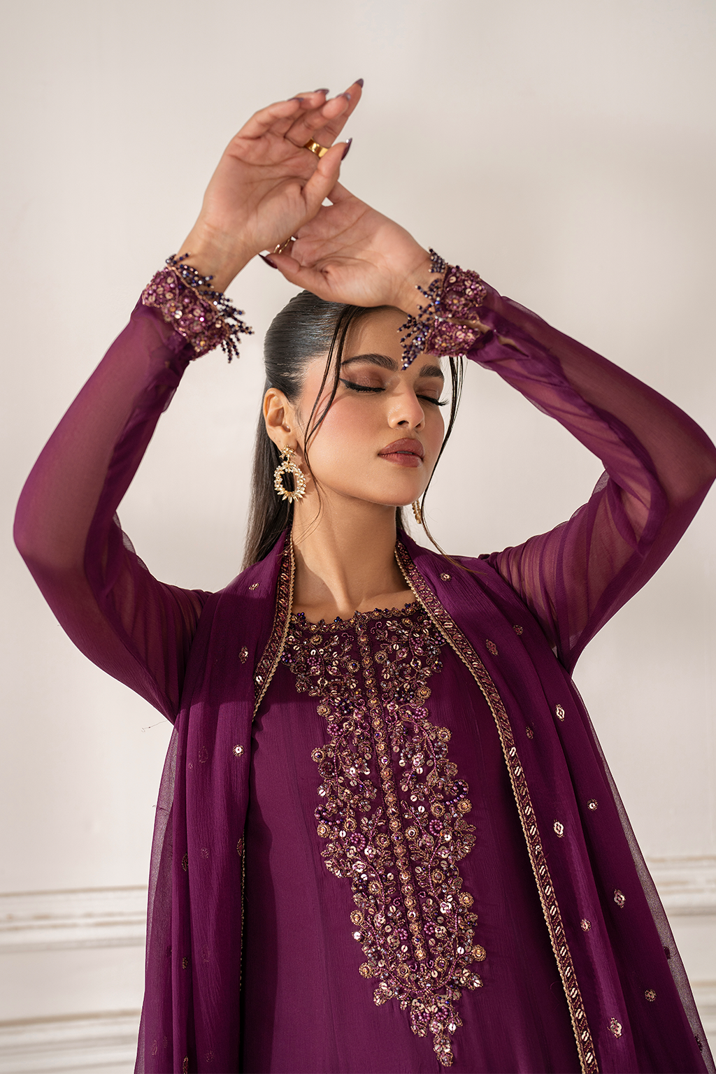 3 Piece Chiffon Suit - Unstitched