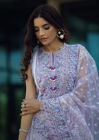 3 Piece Lavender Lawn Suit - Unstitched
