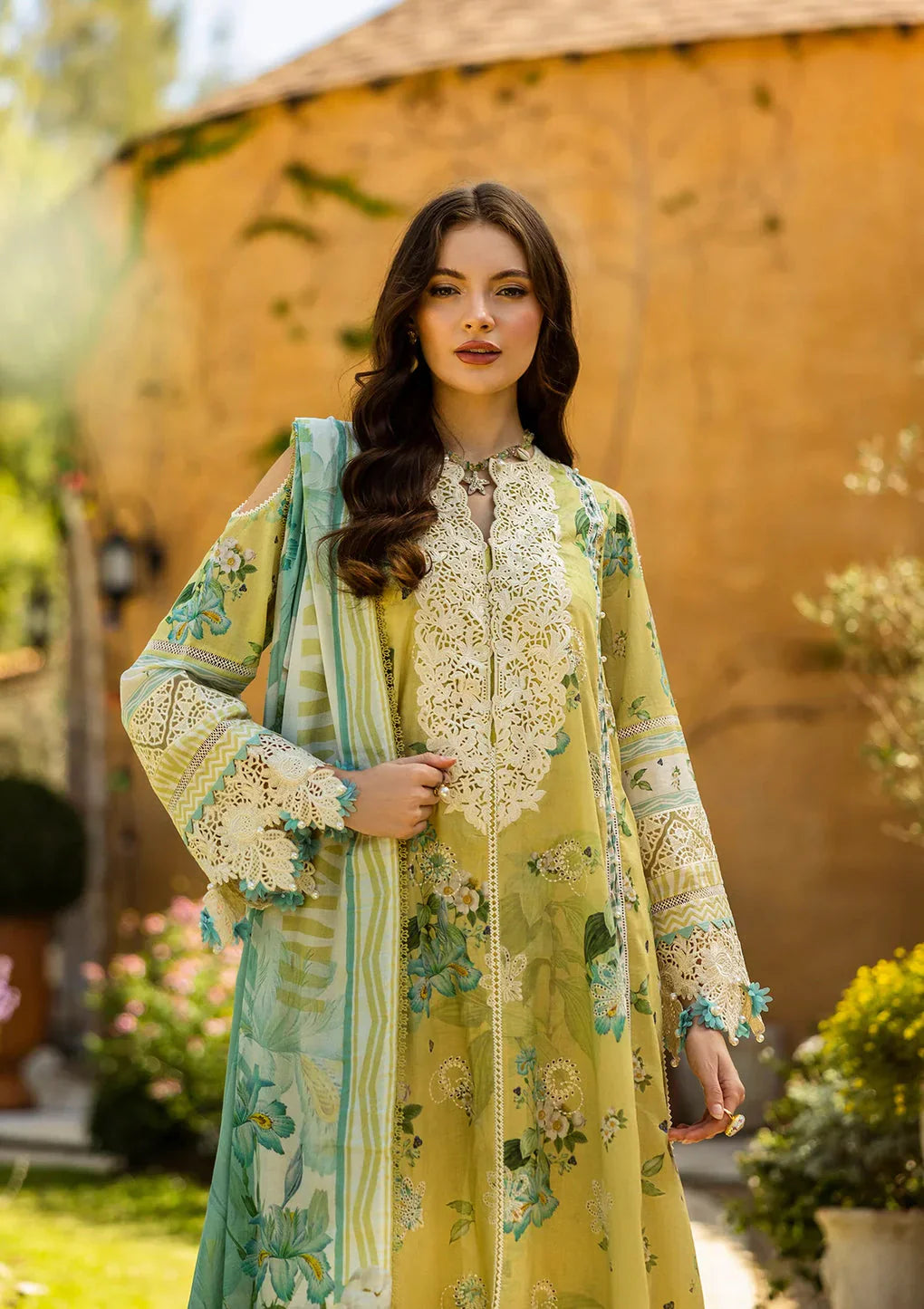 03-Piece Printed Lawn With Embroidery Suit - Unstitched