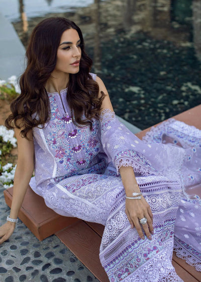 3 Piece Lavender Lawn Suit - Unstitched