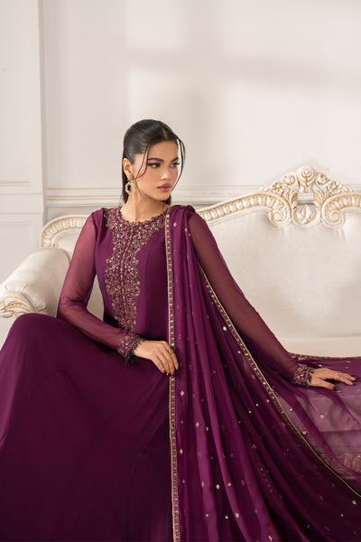 3 Piece Chiffon Suit - Unstitched