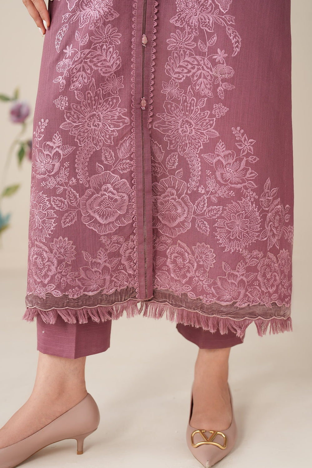 3 Piece Embroidery Khaddar Suit - Unstitched