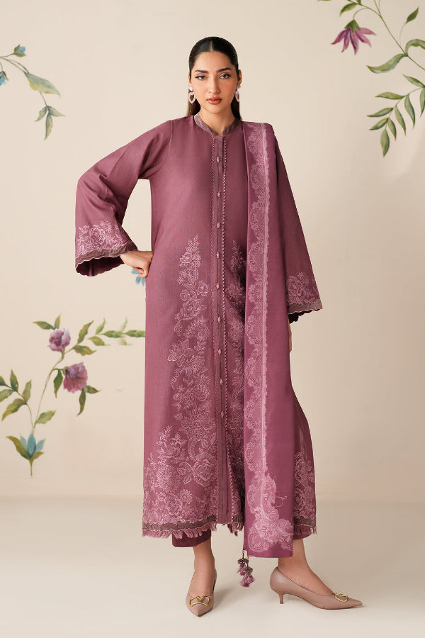 3 Piece Embroidery Khaddar Suit - Unstitched