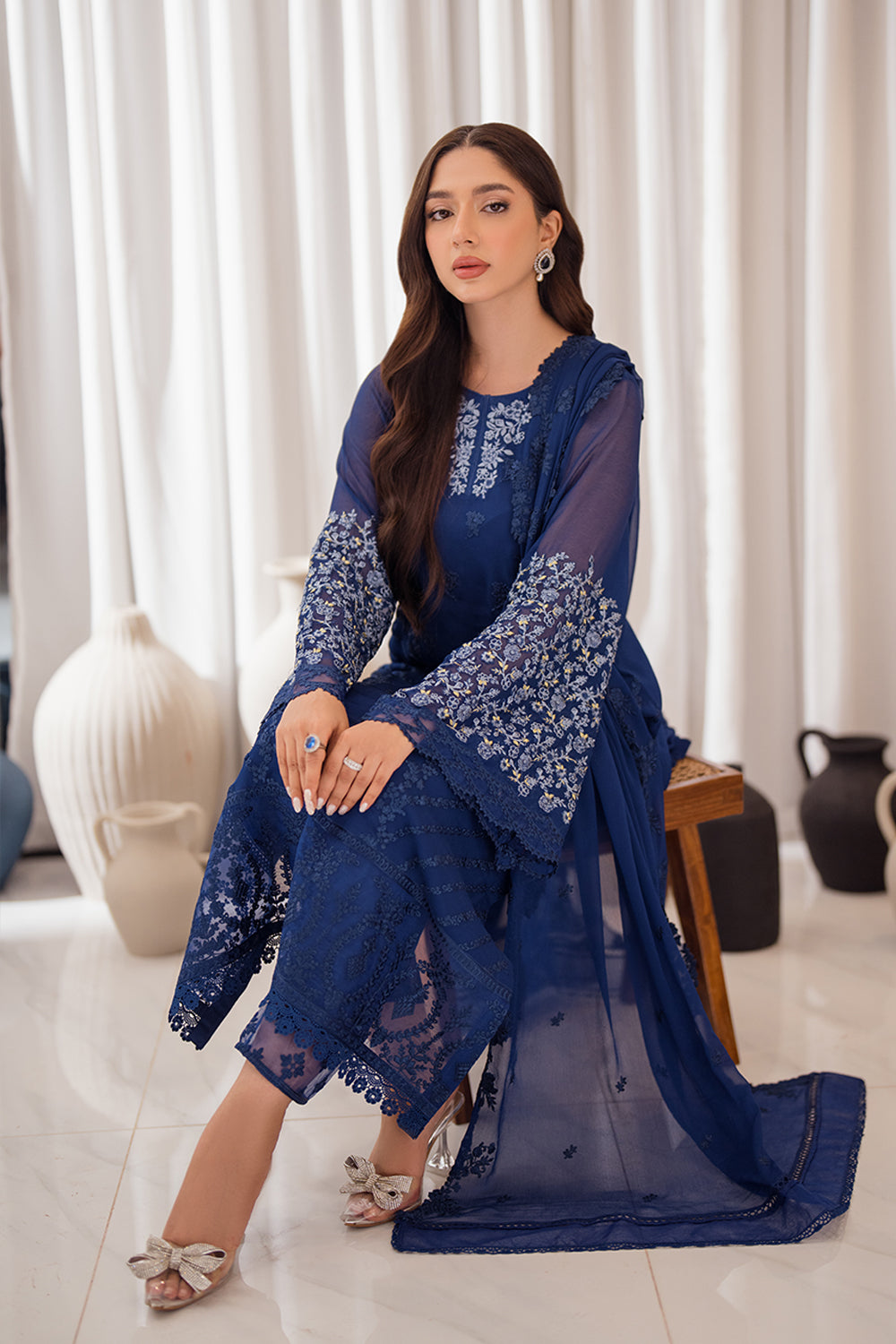3 Piece Chiffon Suit - Unstitched