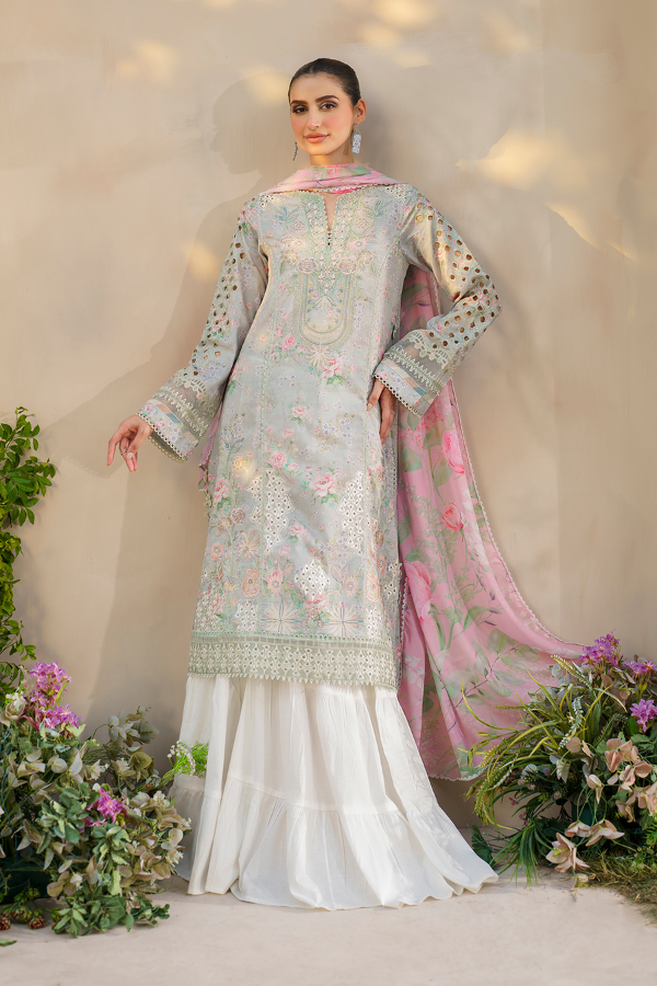 3 Piece Lawn Embroidery Suit - Unstitched