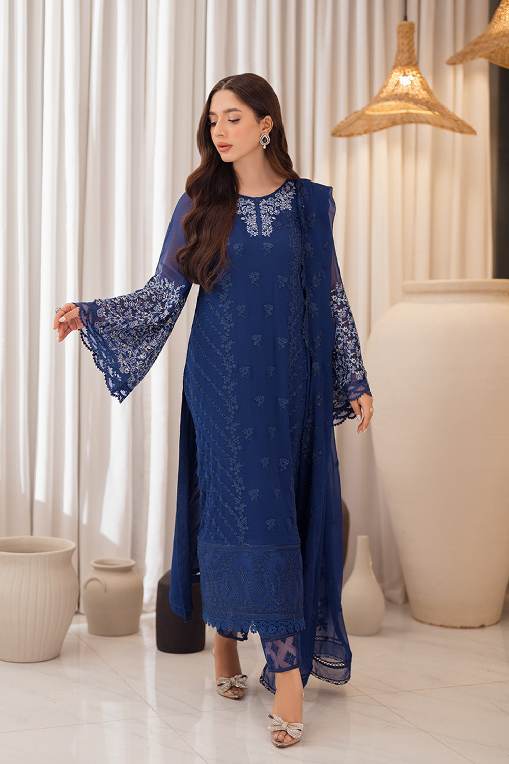 3 Piece Chiffon Suit - Unstitched