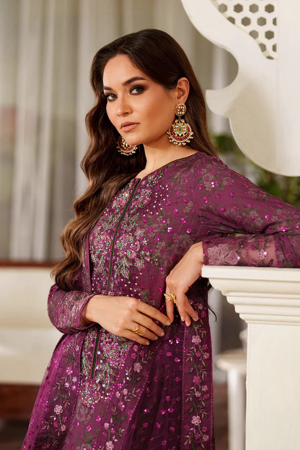 03-Piece Printed Lawn Suit With Embroidery - Unstitched