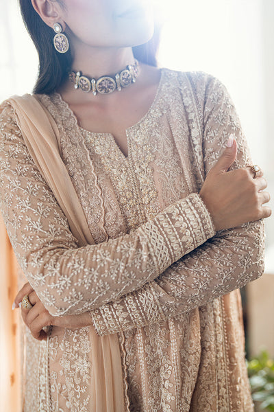 3 Piece Embroidery Chiffon Suit - Unstitched