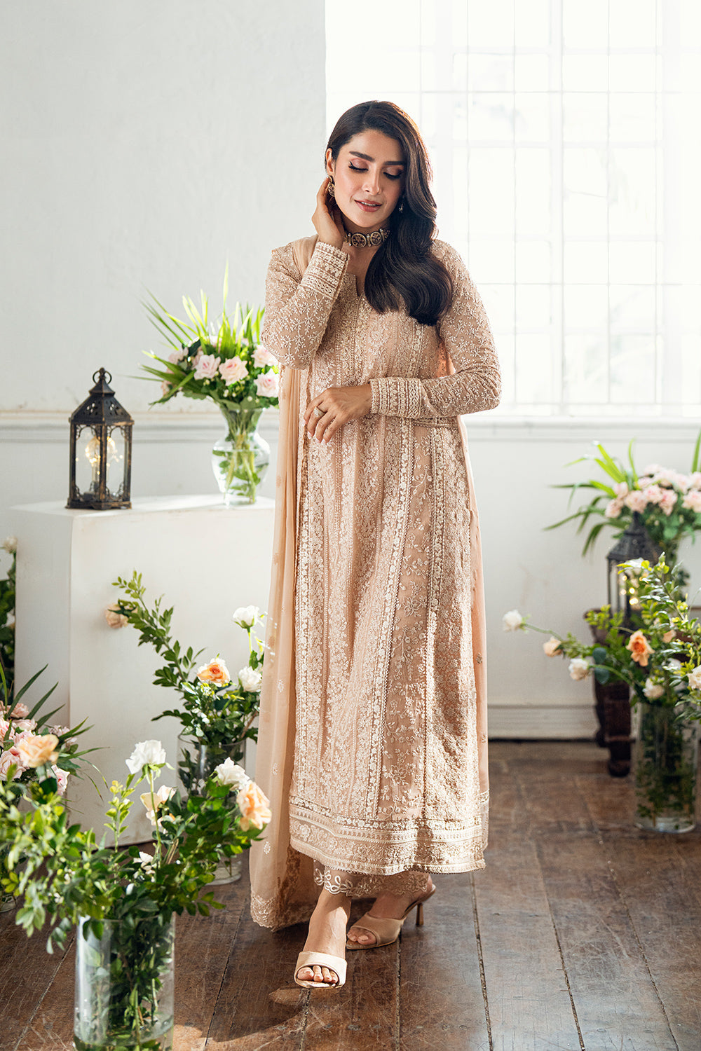 3 Piece Embroidery Chiffon Suit - Unstitched