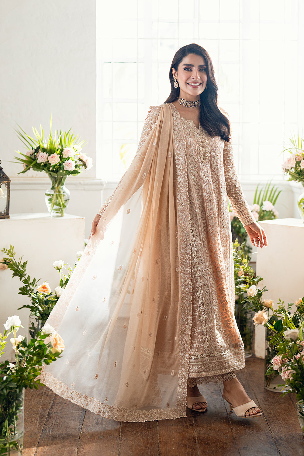 3 Piece Embroidery Chiffon Suit - Unstitched