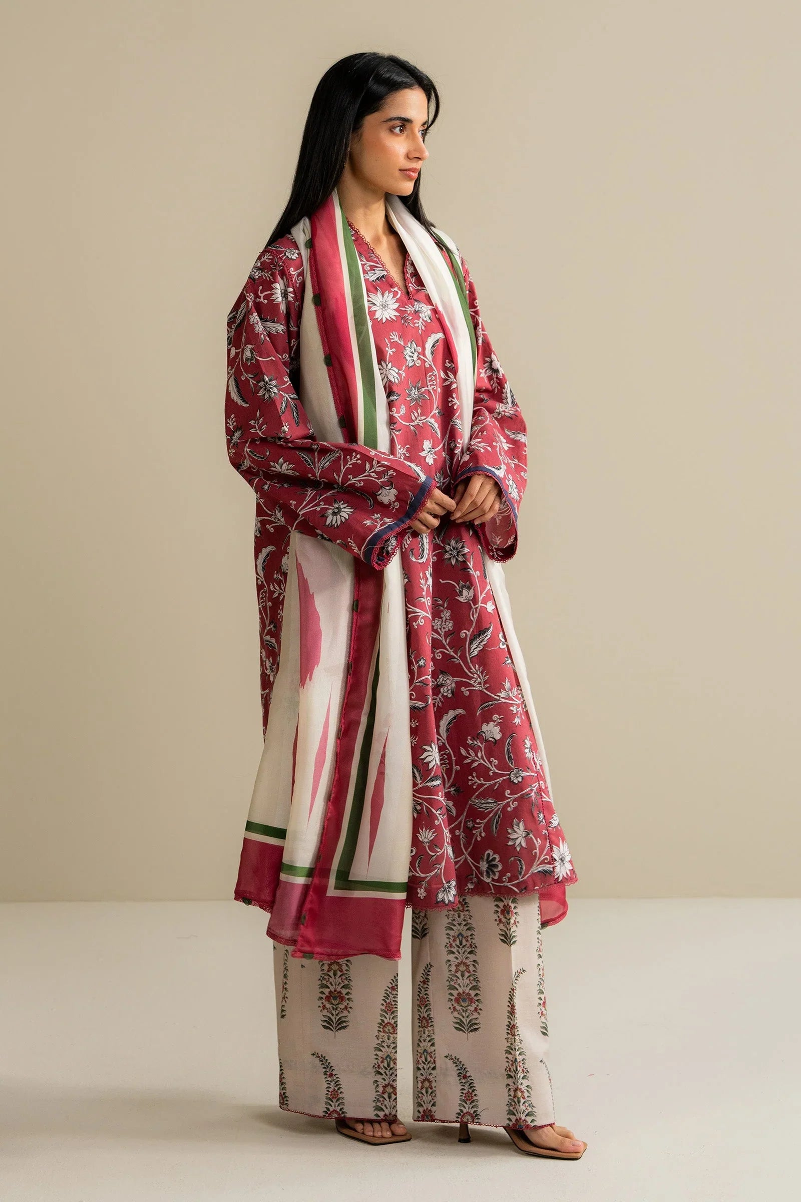 3 Piece Designer Suit - Unstitched