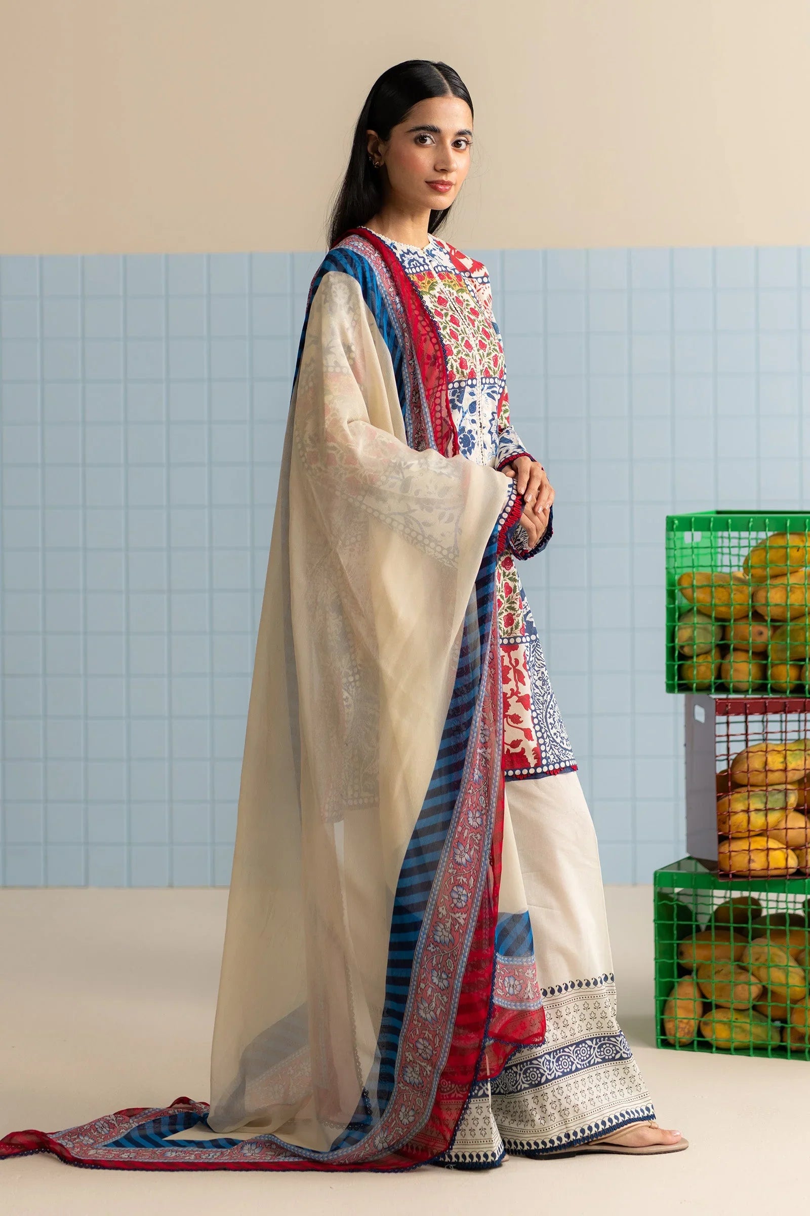 3 Piece Designer Suit - Unstitched