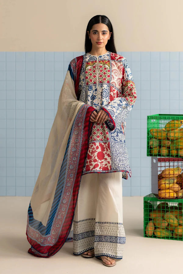 3 Piece Designer Suit - Unstitched