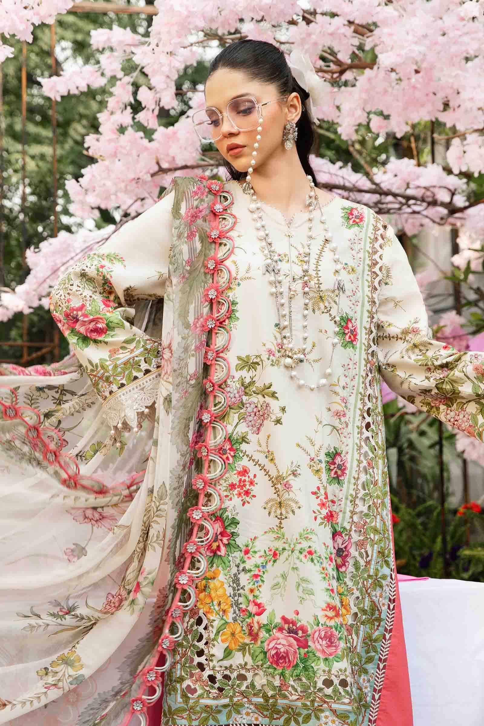 3 Piece Lawn Embroidery Organza Suit - Unstitched