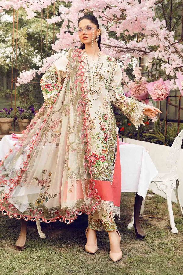3 Piece Lawn Embroidery Organza Suit - Unstitched