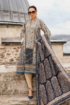 03-Piece Lawn Suit With Chikankari Embroidery - Unstitched