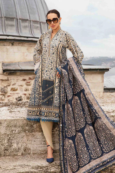 03-Piece Lawn Suit With Chikankari Embroidery - Unstitched