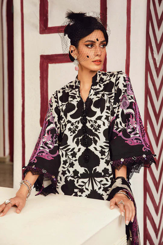03-Piece Printed Lawn With Chikankari Embroidery - Unstitched