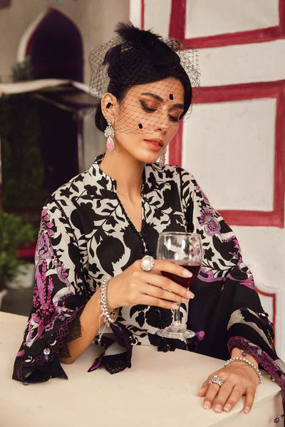 03-Piece Printed Lawn With Chikankari Embroidery - Unstitched