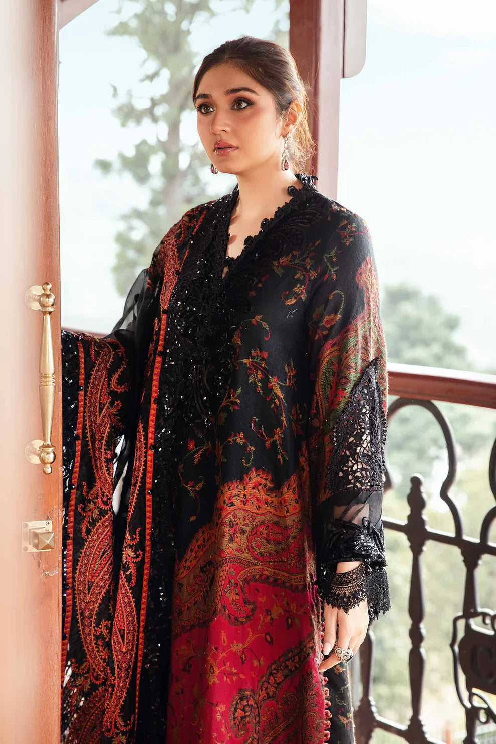 03-Piece Printed Lawn Suit With Embroidered - Unstitched