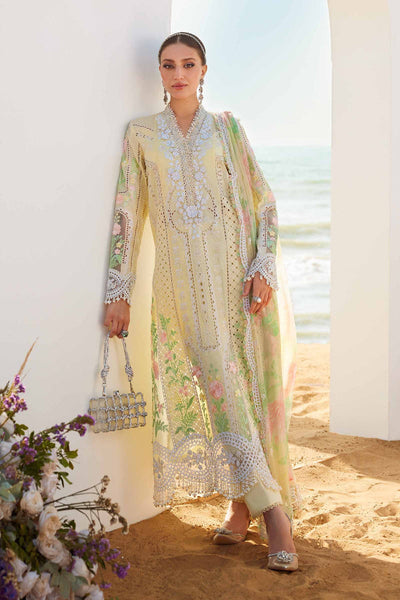 03-Piece Cotton Suit With Chikankari Embroidery - Unstitched