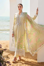03-Piece Cotton Suit With Chikankari Embroidery - Unstitched