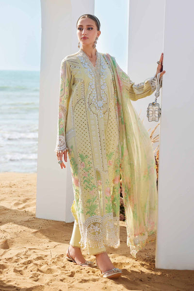 03-Piece Cotton Suit With Chikankari Embroidery - Unstitched