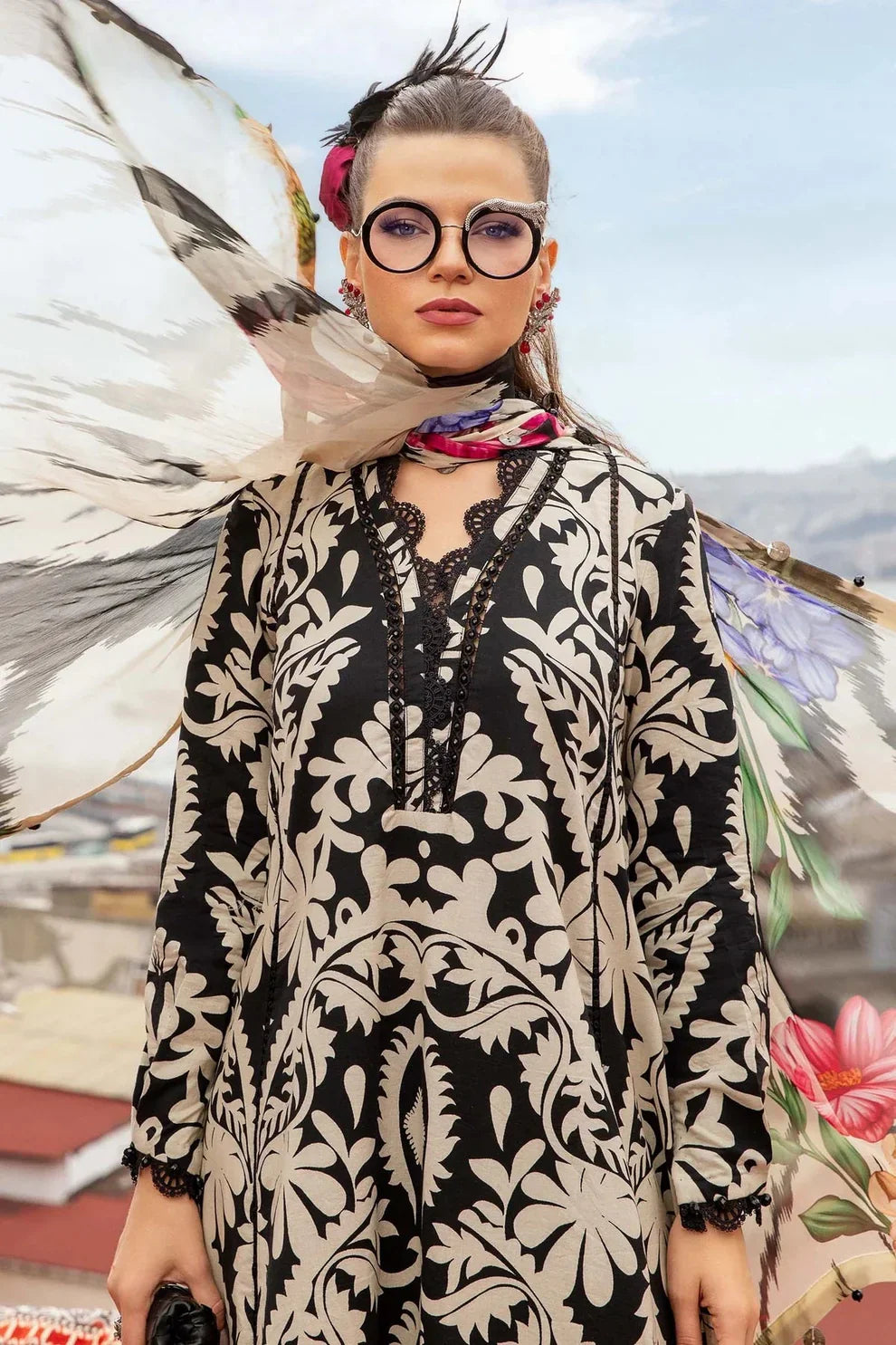 03-Piece Printed Lawn Suit - Unstitched
