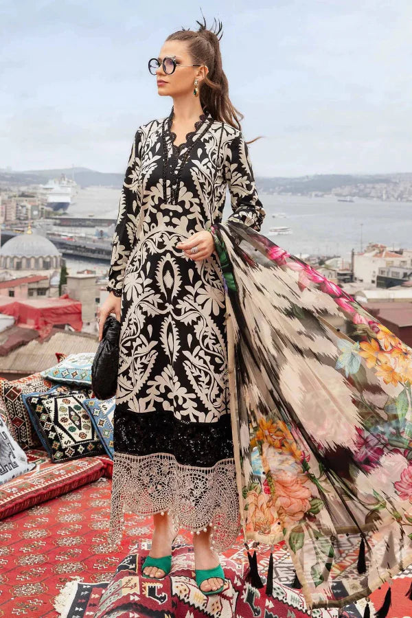 03-Piece Printed Lawn Suit - Unstitched