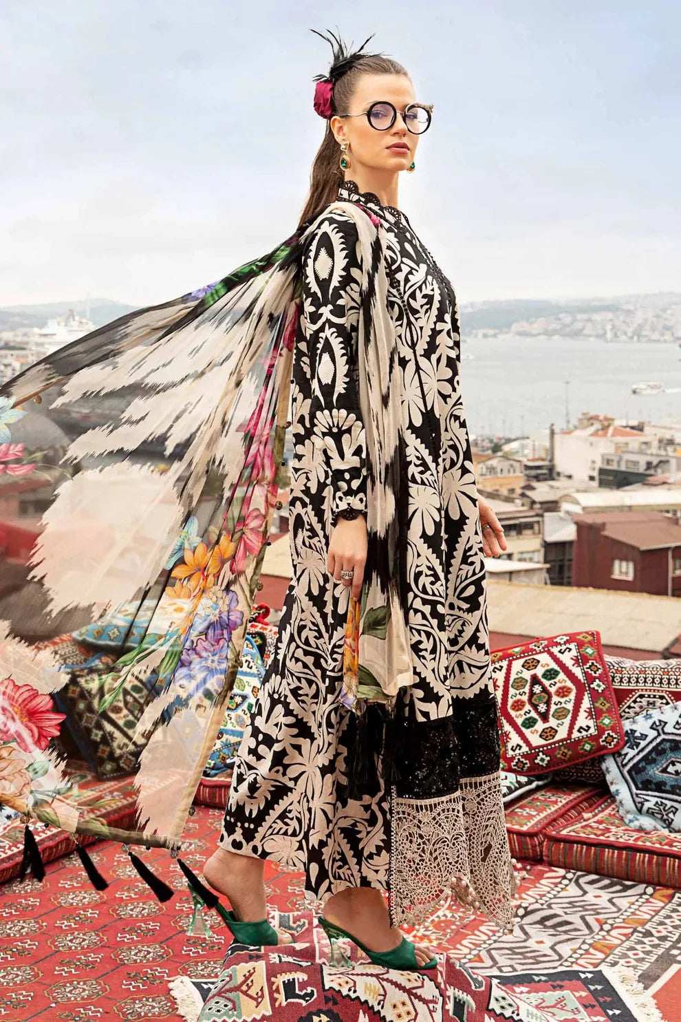 03-Piece Printed Lawn Suit - Unstitched