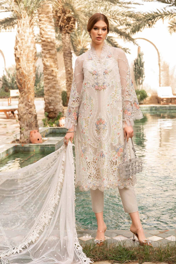3 Piece Embroidered Organza Suit - Unstitched