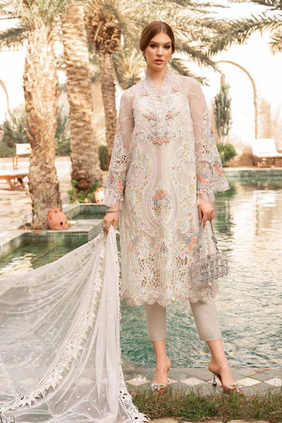 3 Piece Embroidered Organza Suit - Unstitched