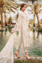 3 Piece Embroidered Organza Suit - Unstitched