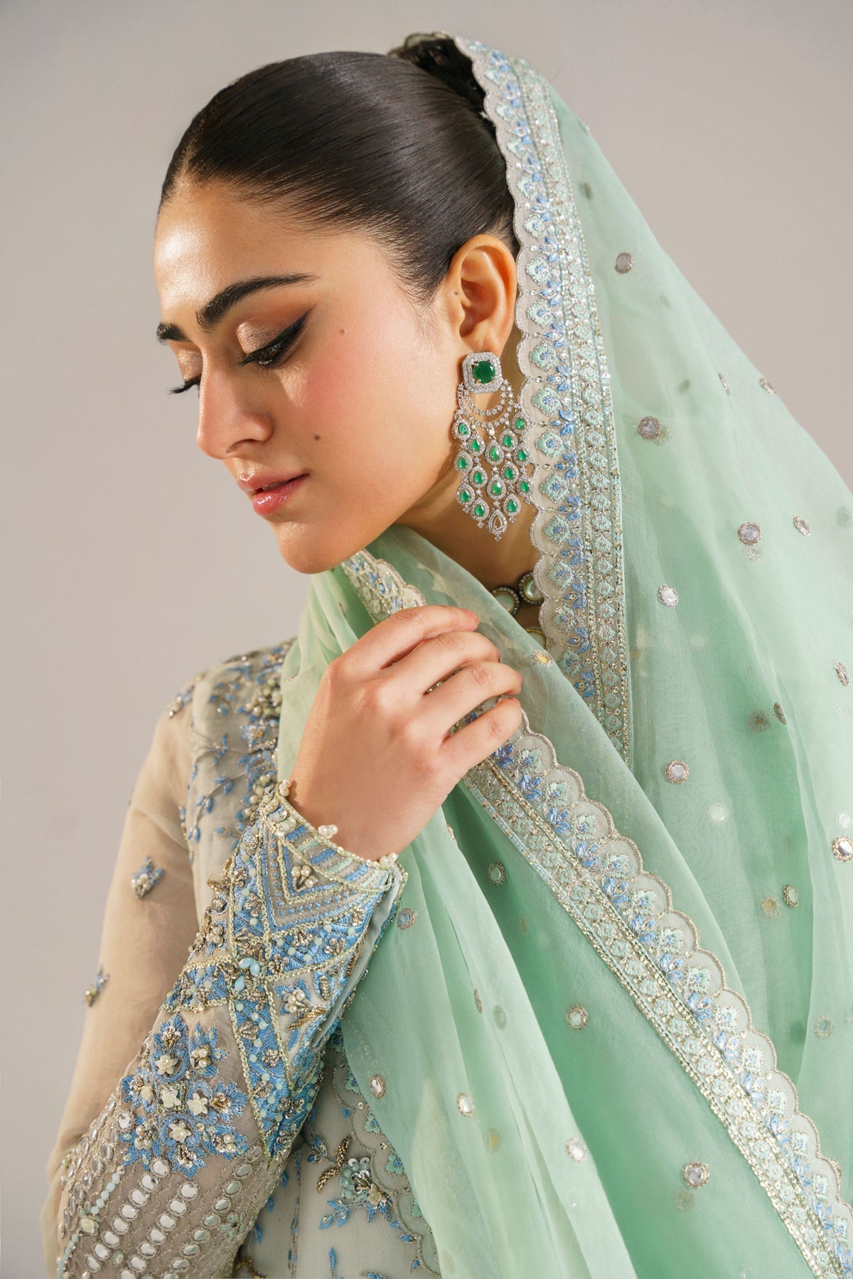 3 Piece Organza Suit - Unstitched