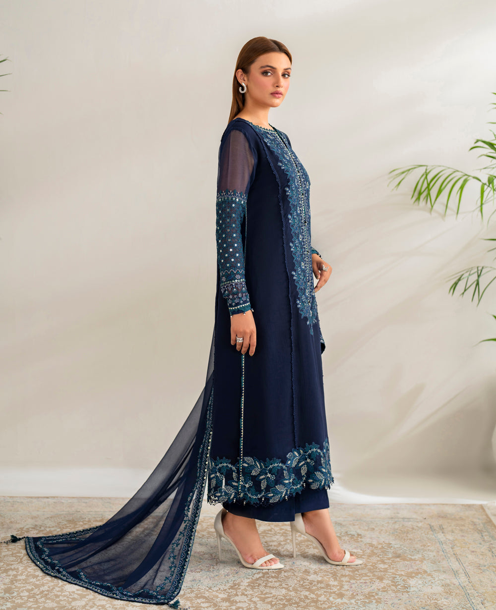 3 Piece Chiffon Suit - Unstitched