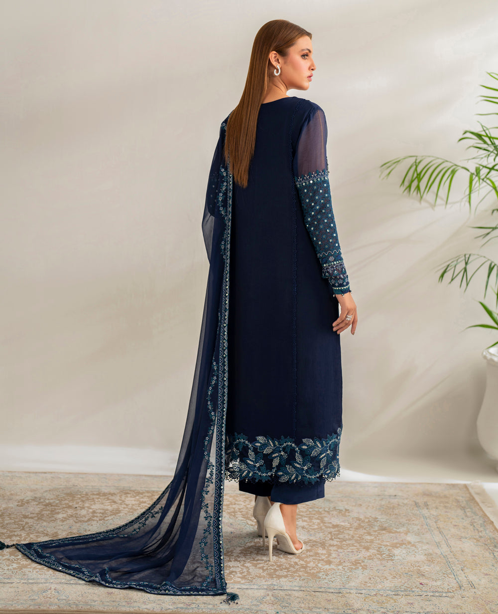 3 Piece Chiffon Suit - Unstitched