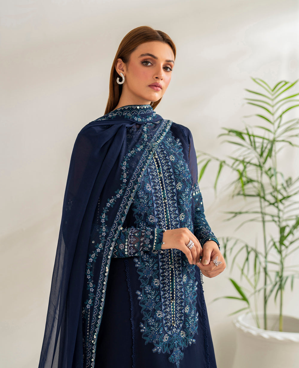 3 Piece Chiffon Suit - Unstitched