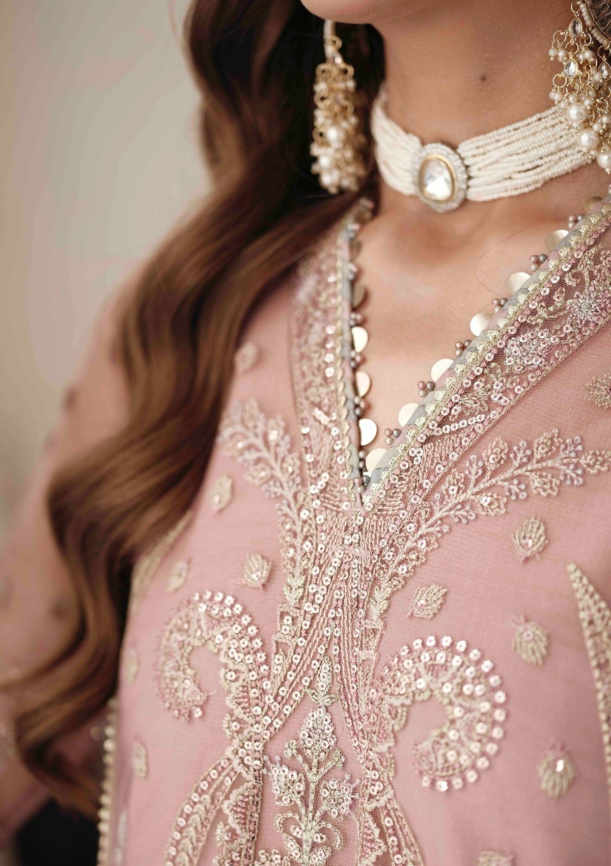 3 Piece Embroidered Bridal Suit - Unstitched